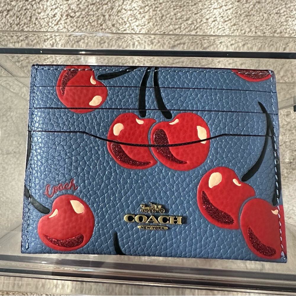 Coach Cherry print card case